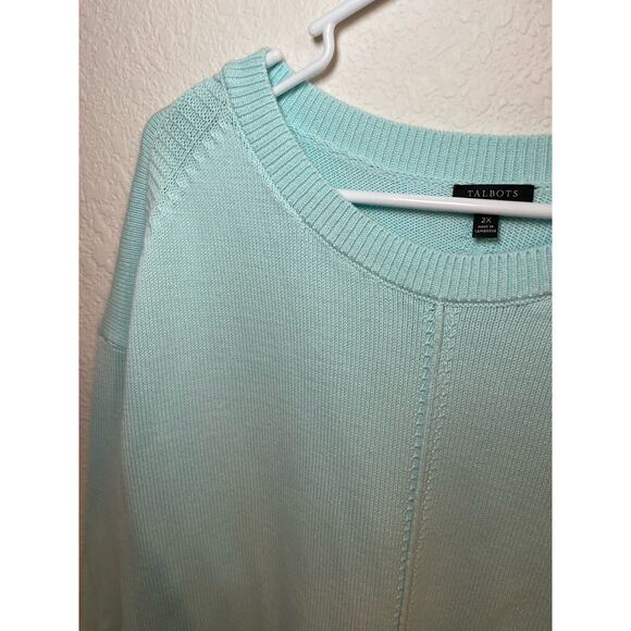 Nwot Talbots Blue 3/4 sleeve Sweater Plus size 2x - Picture 3 of 5